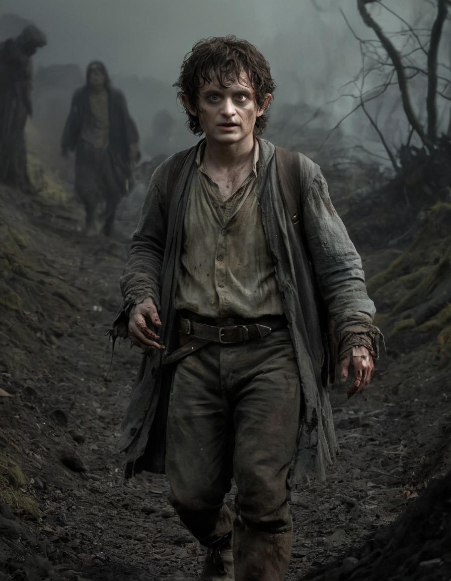 frodo baggins, middle-earth, zombie, fantasy, undead