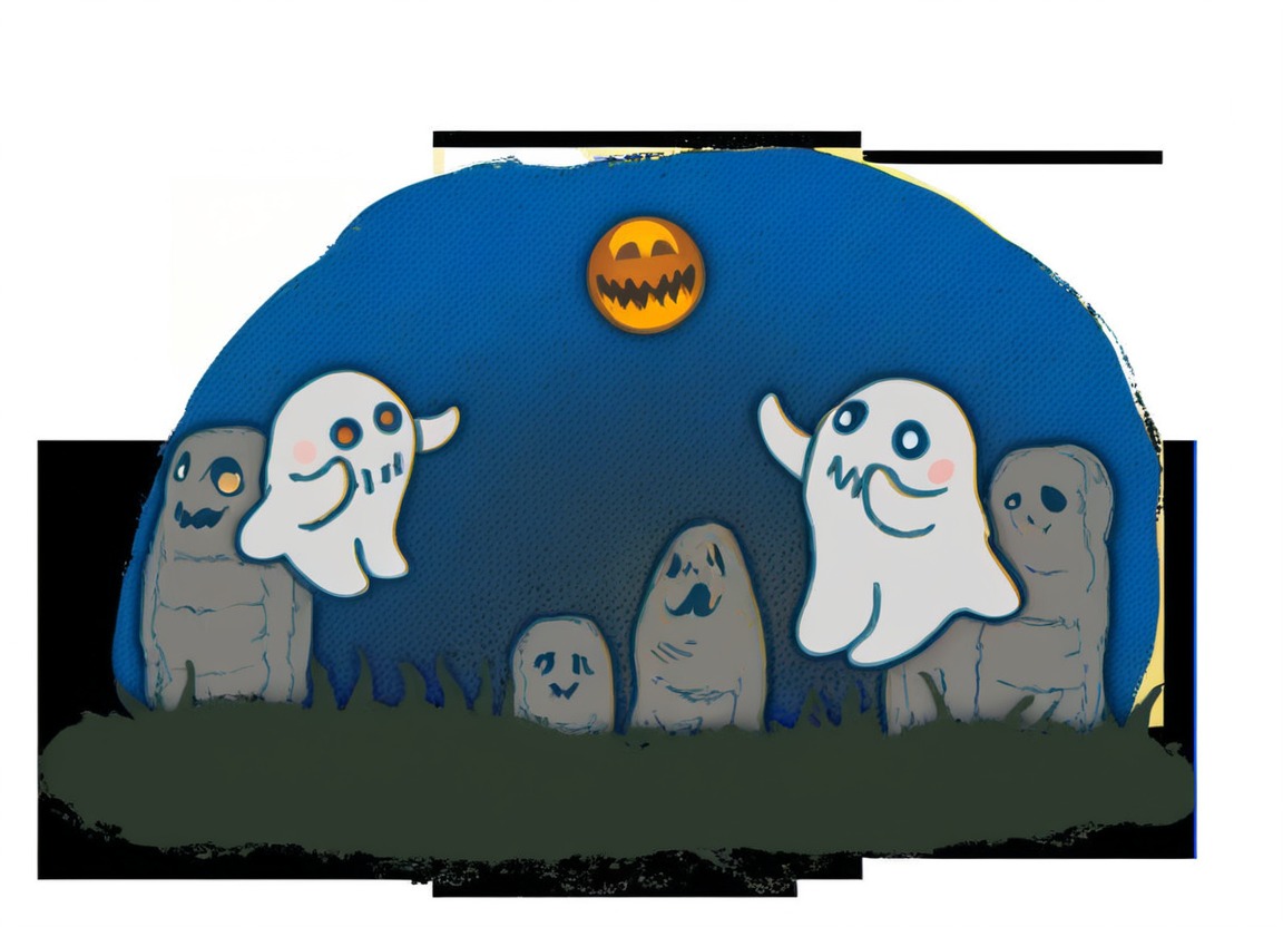 ghost, spooky, halloween, digitalart, gigglingghosts