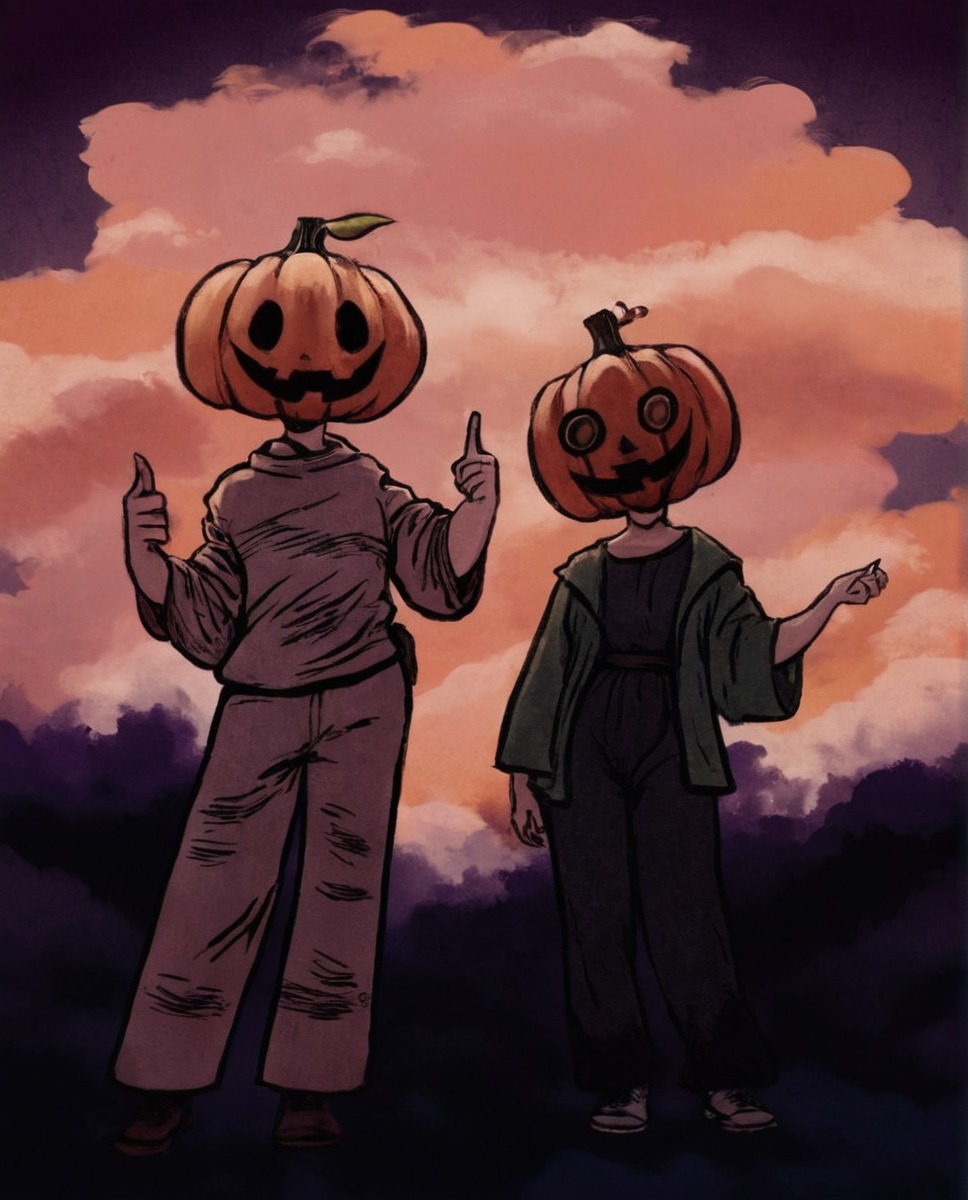 digitalart, spooky, halloween, procreate, originalcharacter, grunge, shading, pumpkinpals