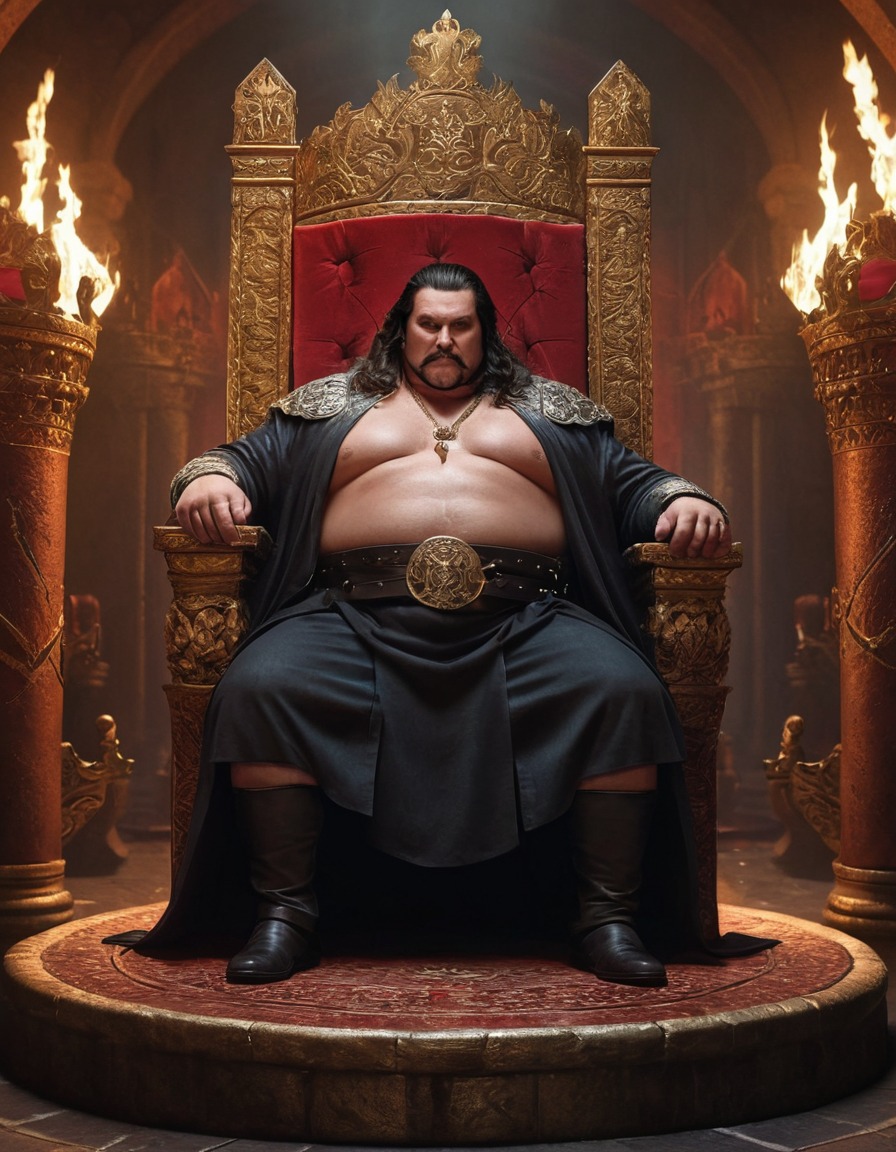 vlad the impaler, overweight, struggling, throne, humor, fat