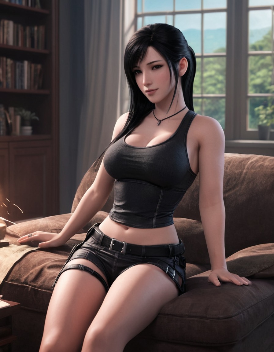 tifa lockhart, final fantasy, relaxation, home, saving the world, games, girls from games