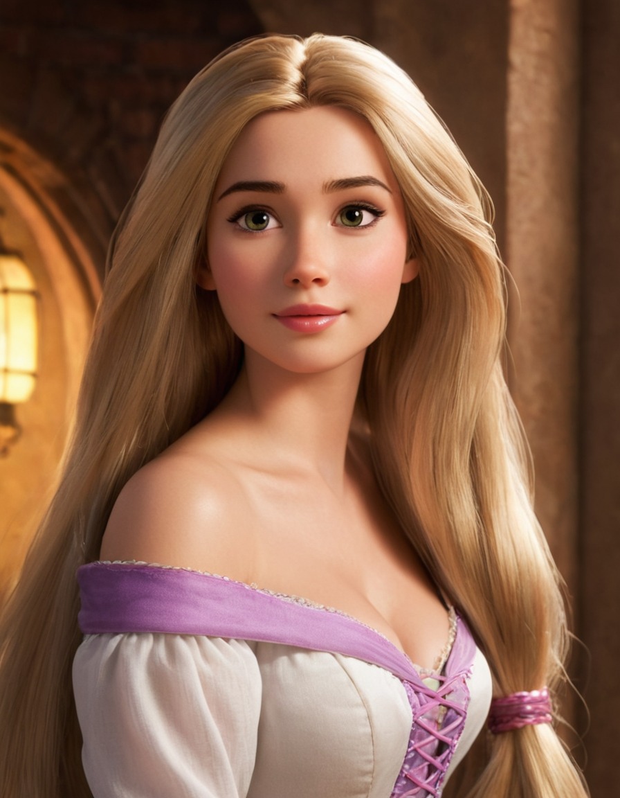 rapunzel, tangled, disney, fairytale, long hair, beautiful woman