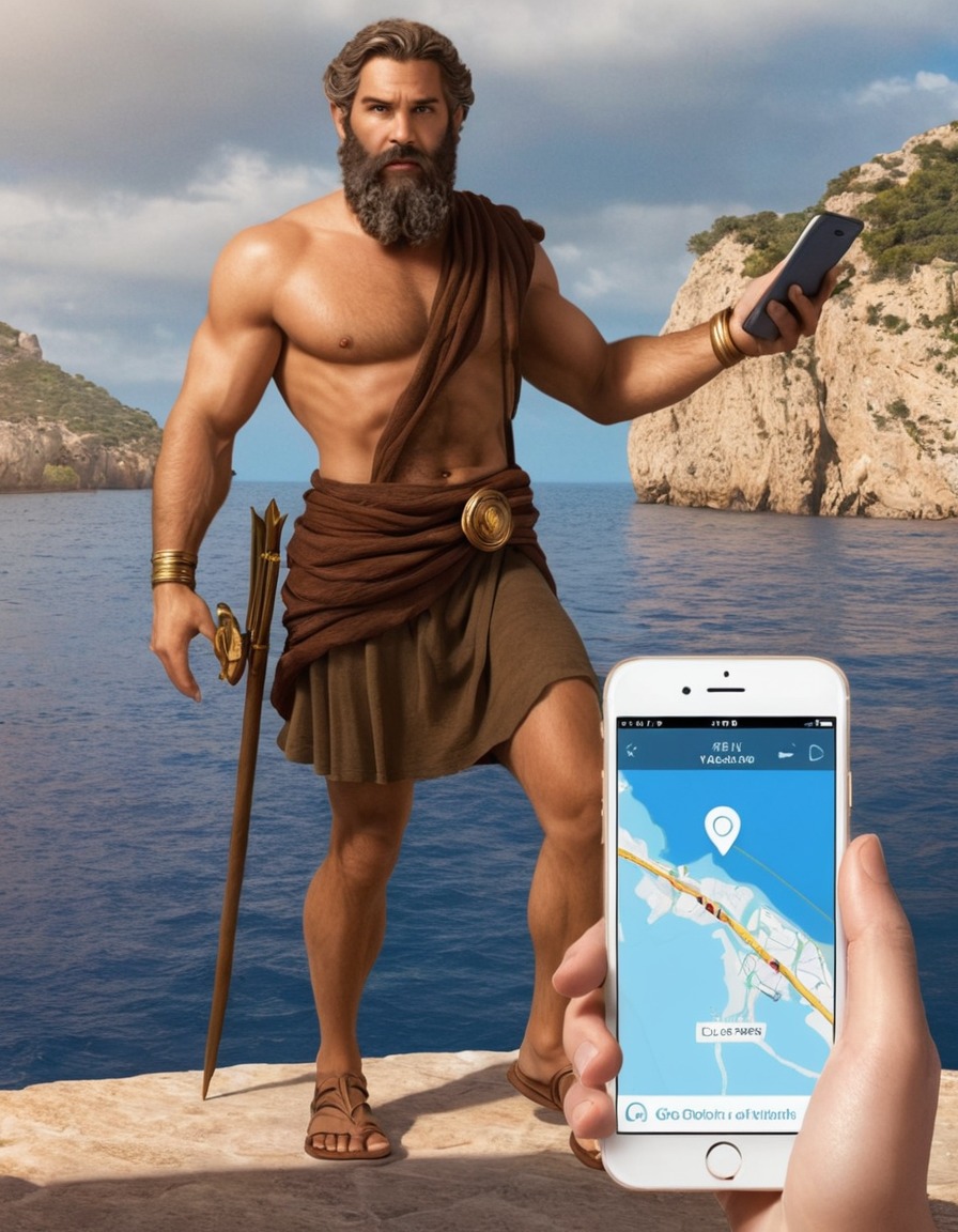 odysseus, the odyssey, gps app, modern technology, adventure, books