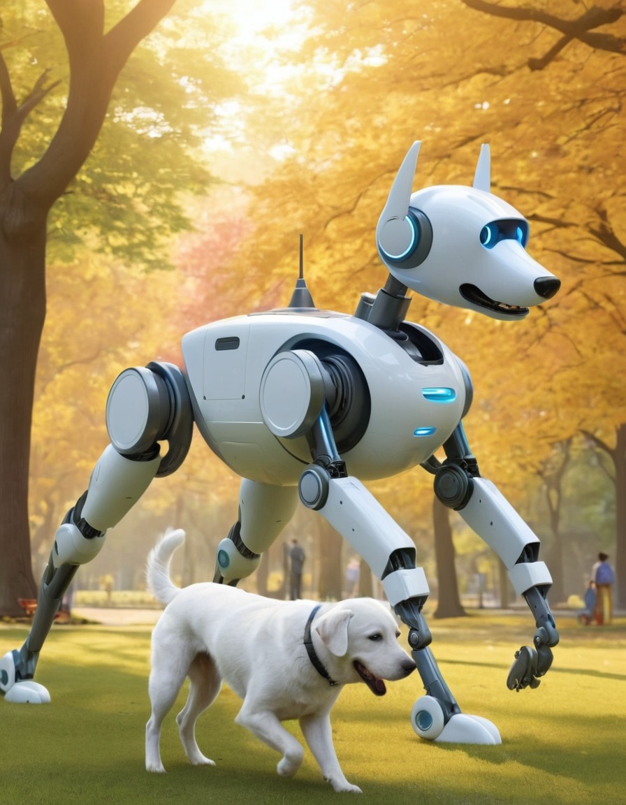 robot, technology, artificial intelligence, dog, park, robots