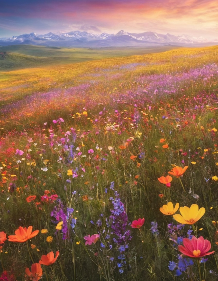 nature, wildflowers, field, vibrant, mesmerizing