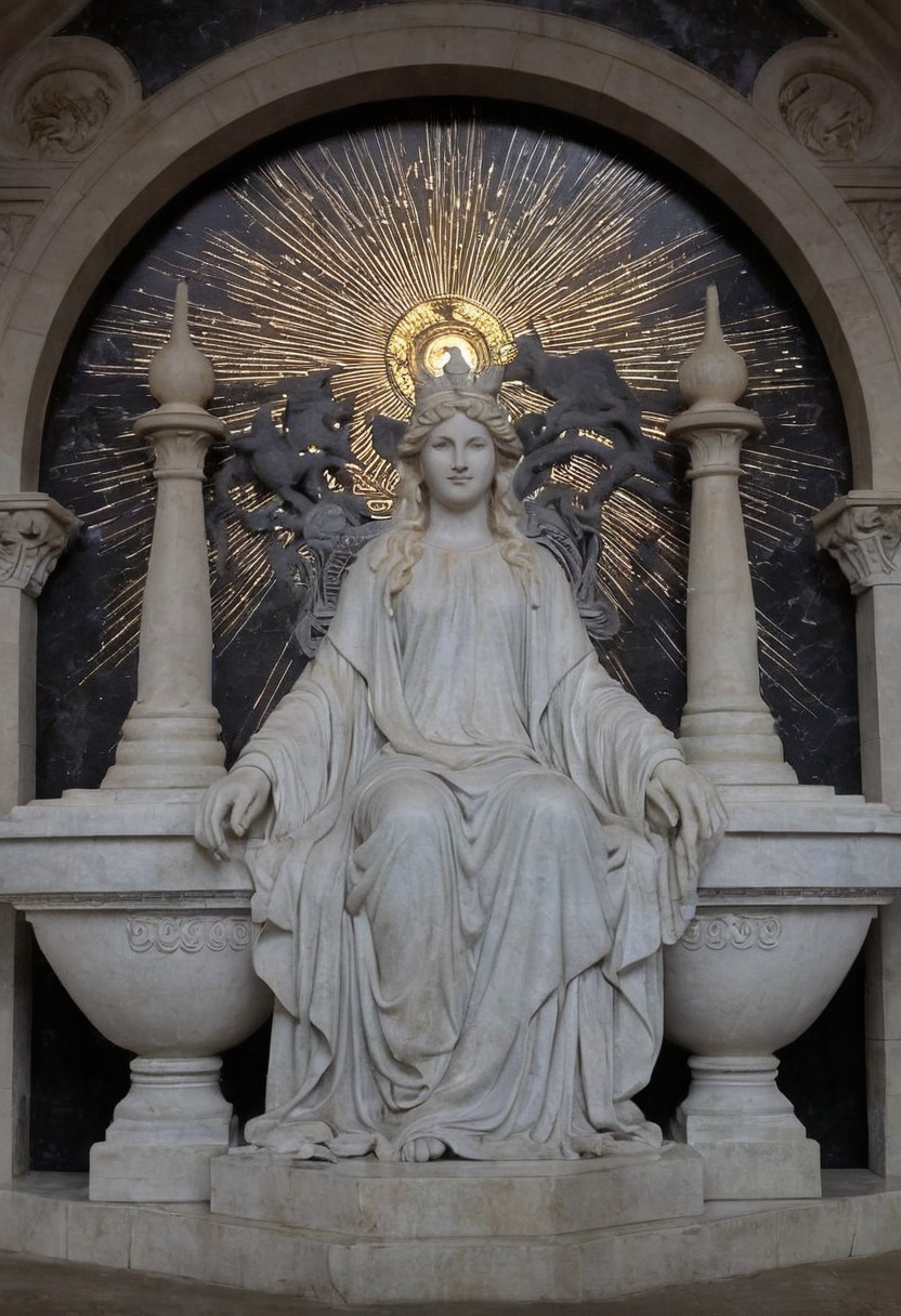 unknown photographer, statue, saint, cemetery, gold, art, berlin, tale