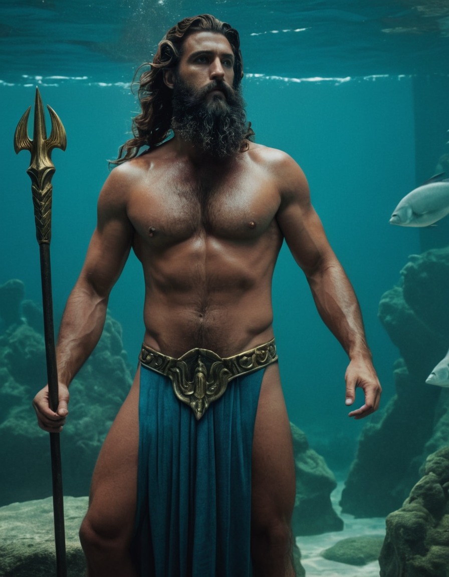 poseidon, greek mythology, modern interpretation, deity, neptune, mythological character