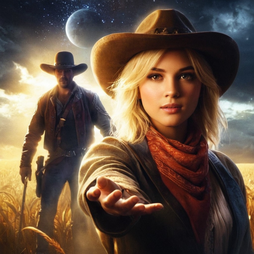 digitalart, videogamefanart, cowboy, western, bing, conceptart, couple, love, originalcharacter, romance