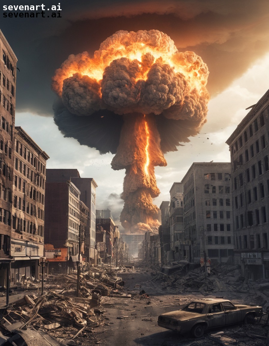 destruction, nuclear fallout, disaster, cityscape, apocalypse, nuclear weapon, atomic bomb