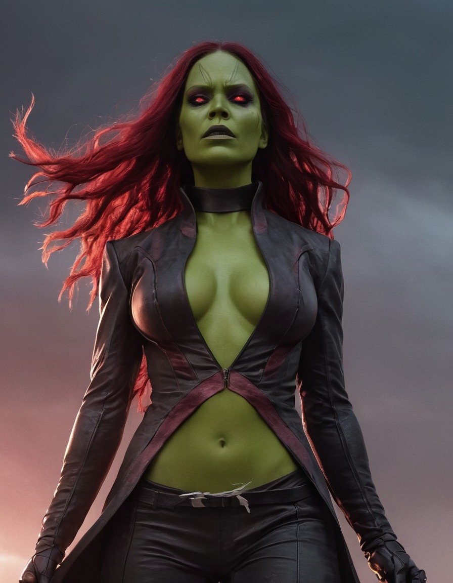 gamora, marvel, superhero, victory, action, comics