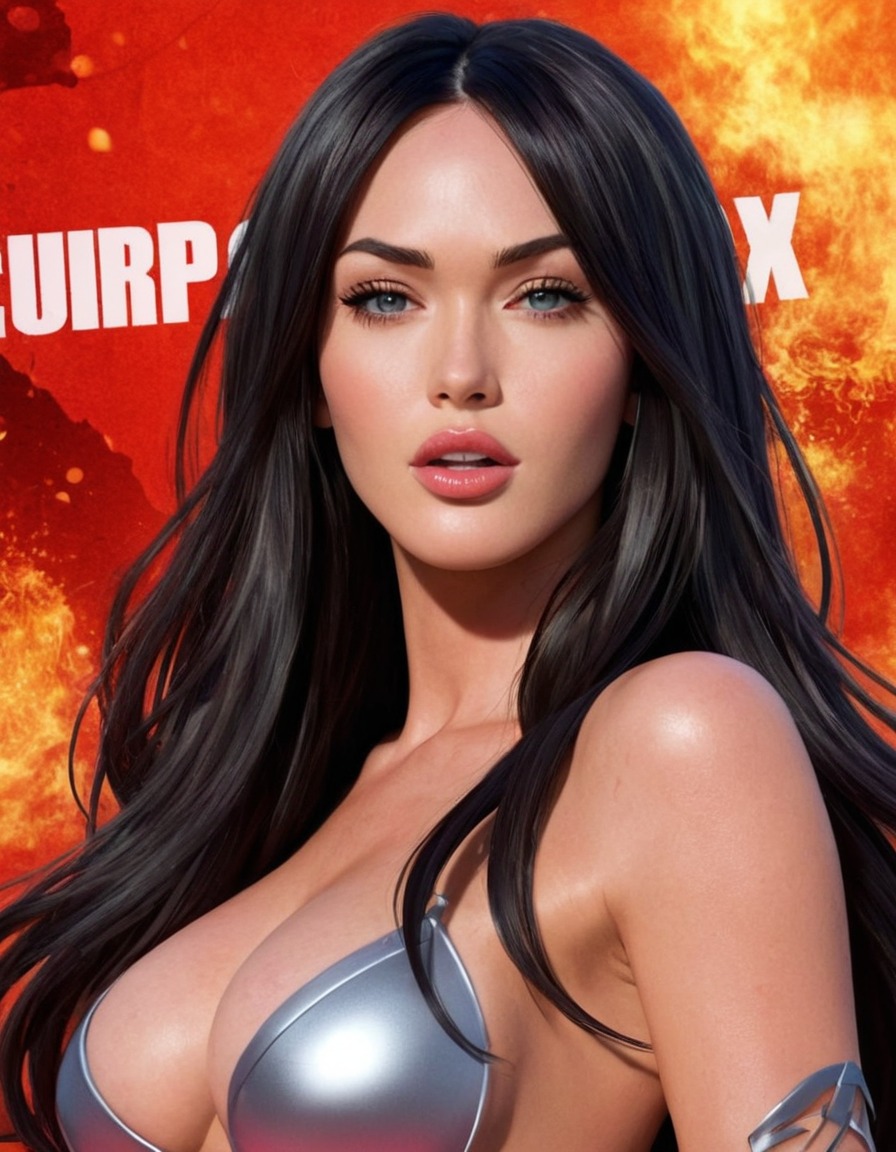 megan fox, anime, celebrity, actress, character design, illustration, pop culture