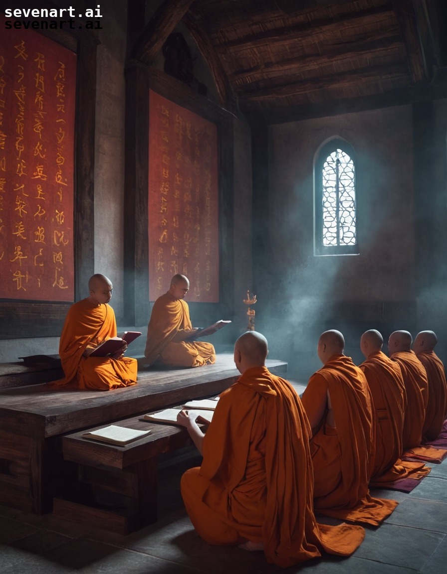 monks, chanting, monastery, religious, devotion, middle ages