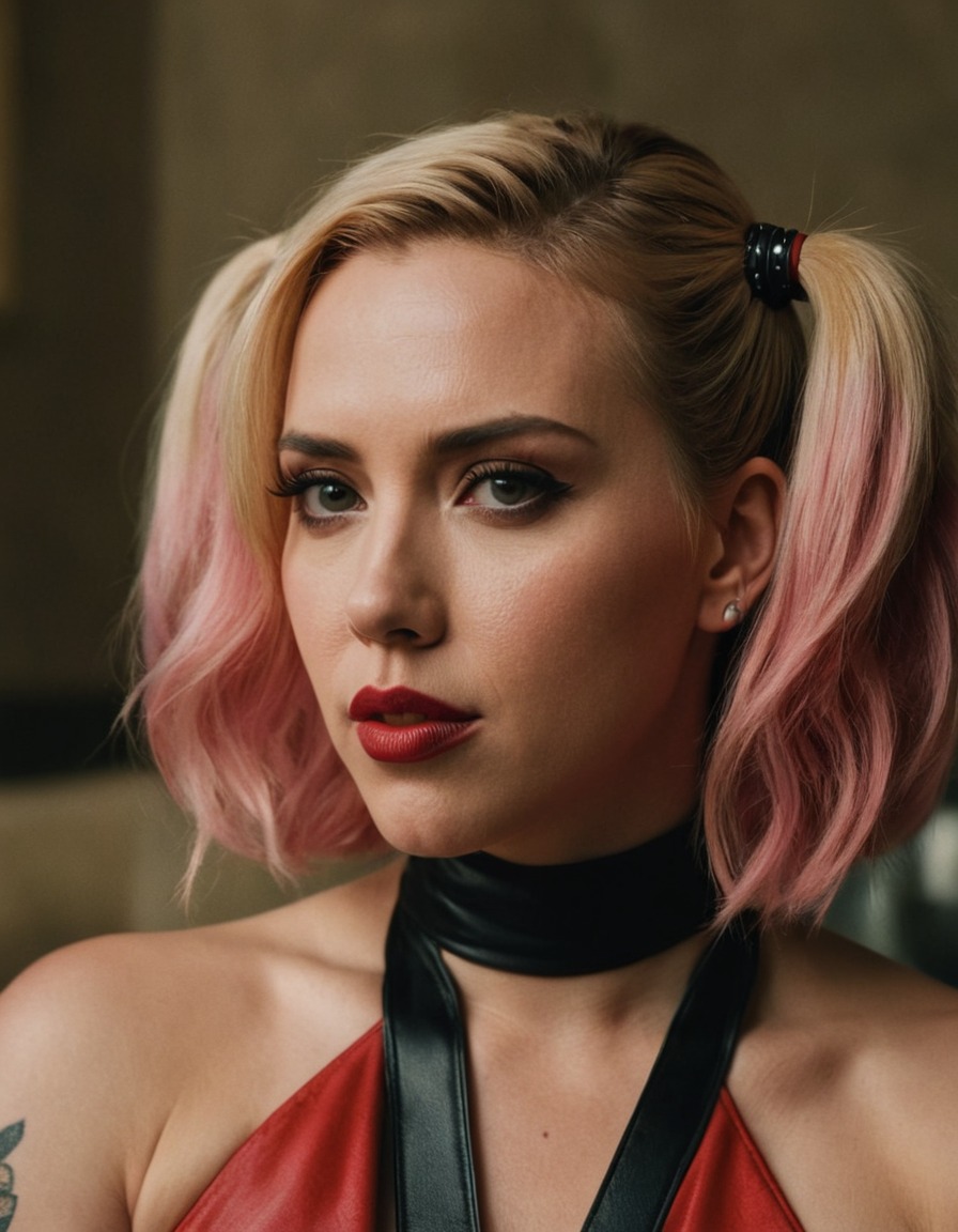 harley quinn, scarlett johansson, actress, movie character, dc comics, superhero, villain