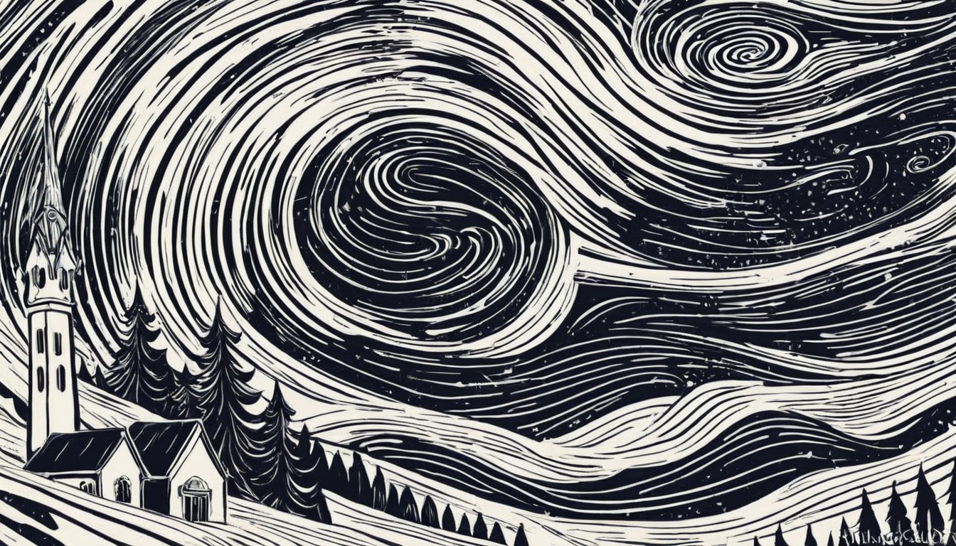 digitalart, ink, surreal, sea, pattern, illustrator, day, landscape, nature, snow, winter