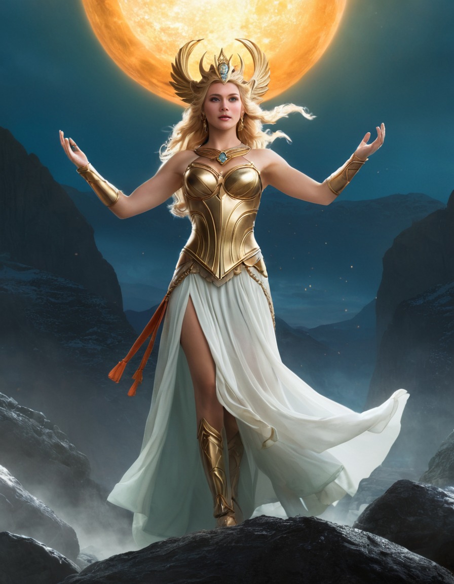 norse mythology, freyja, norse gods, epic scene, mythological event, goddess, norse literature