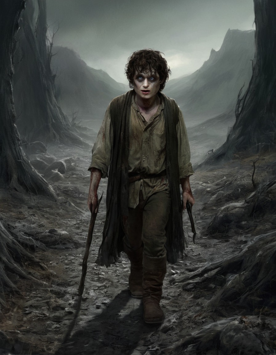 frodo baggins, the lord of the rings, zombie, middle earth, fantasy