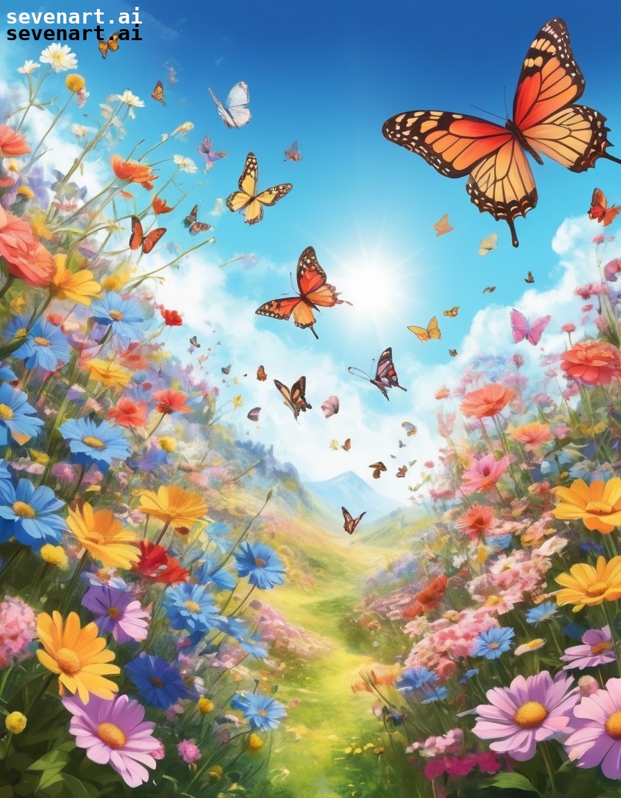 floral, nature, garden, butterfly, sunny