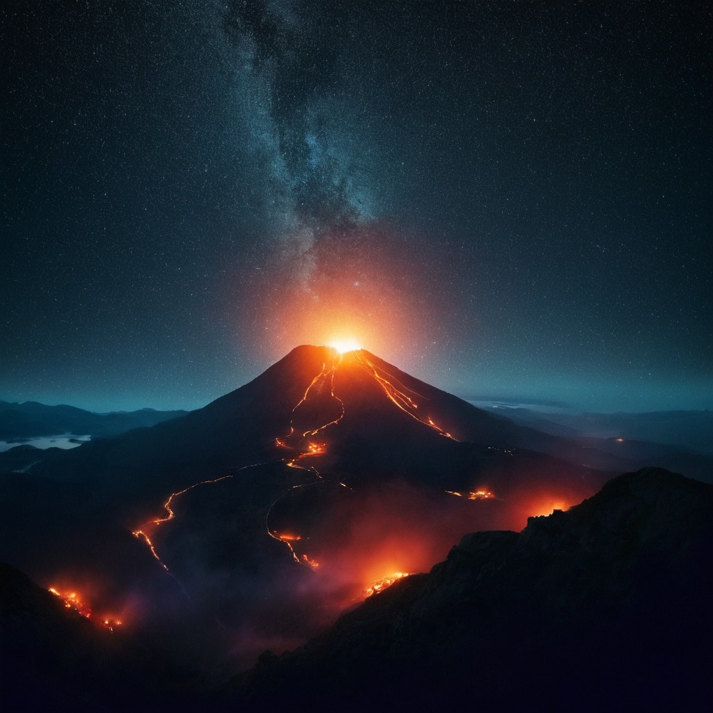 digitalart, fantasyart, wallpaper, conceptart, drama, sky, photography, beauty, digitalpainting, space, ancient, architecture, blacksky, darksky, dramaticsky, epic, eruption, filmphotography, fog, landscapephotography, lavaflow, naturalphenomenon, naturephotography, nightsky, volcano, moltenlava, natureatnight, dailychallenge, fieryglow, mountainvolcano