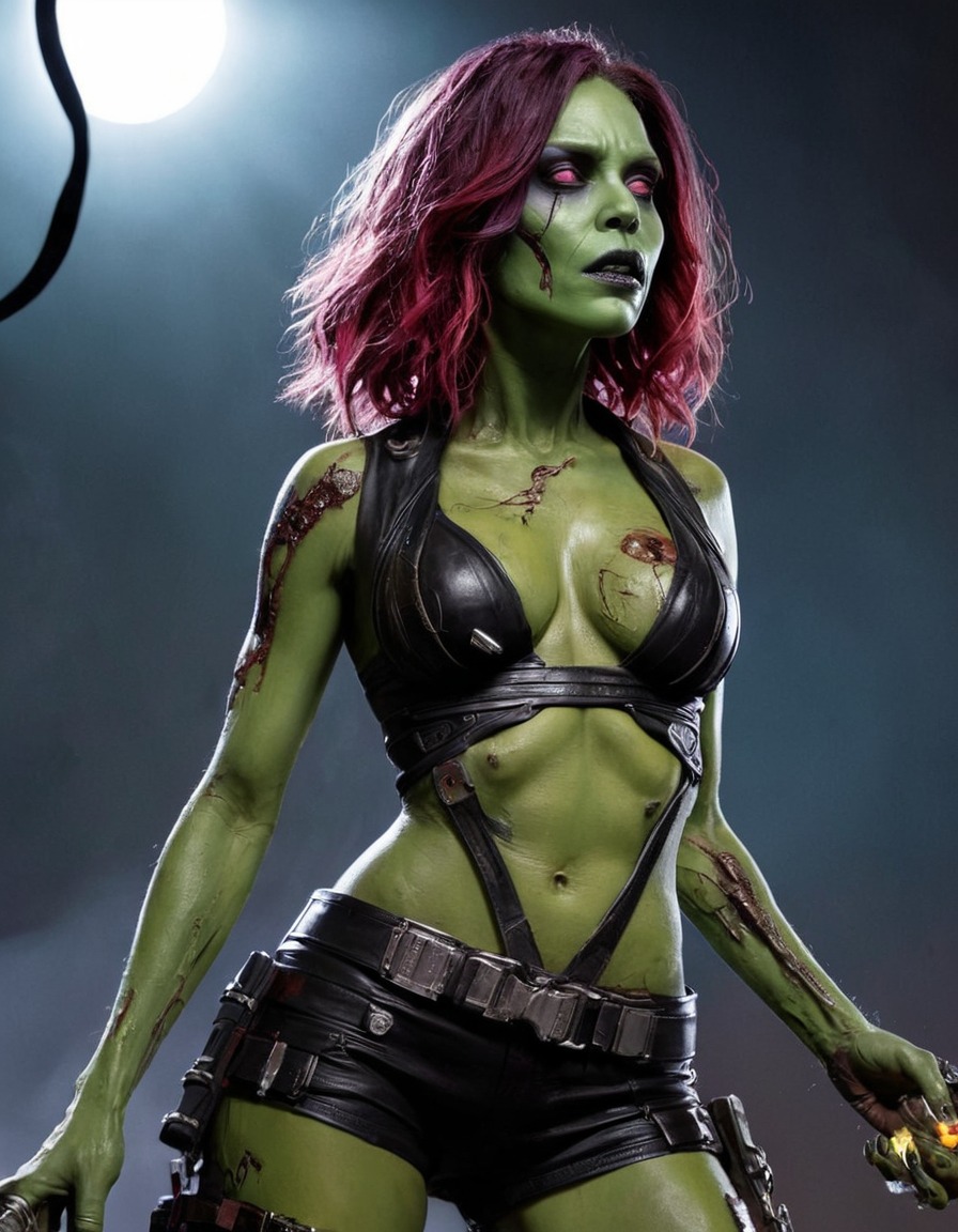 zombie, gamora (guardians of the galaxy), marvel, horror, undead, pop culture