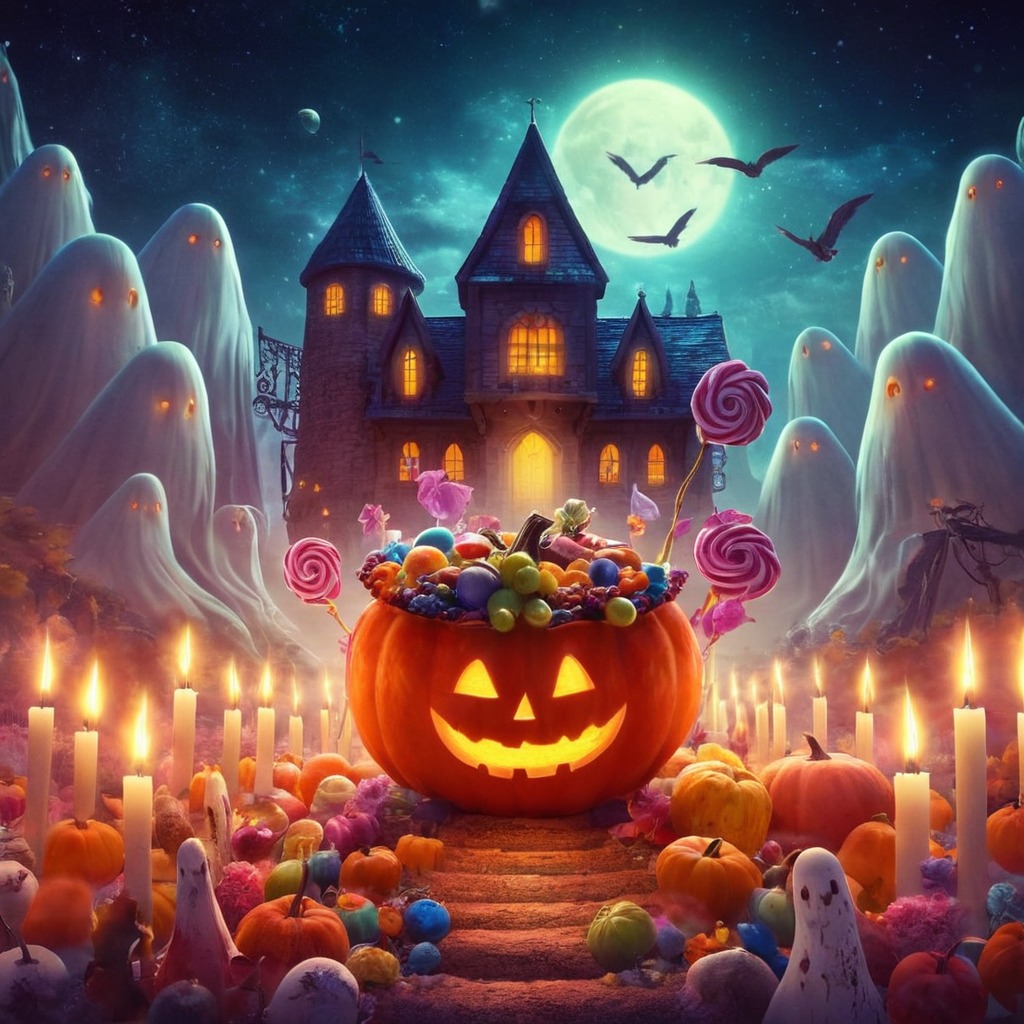 horror, ghost, spooky, halloween, creepy, cemetery, magic, witch, candycorn