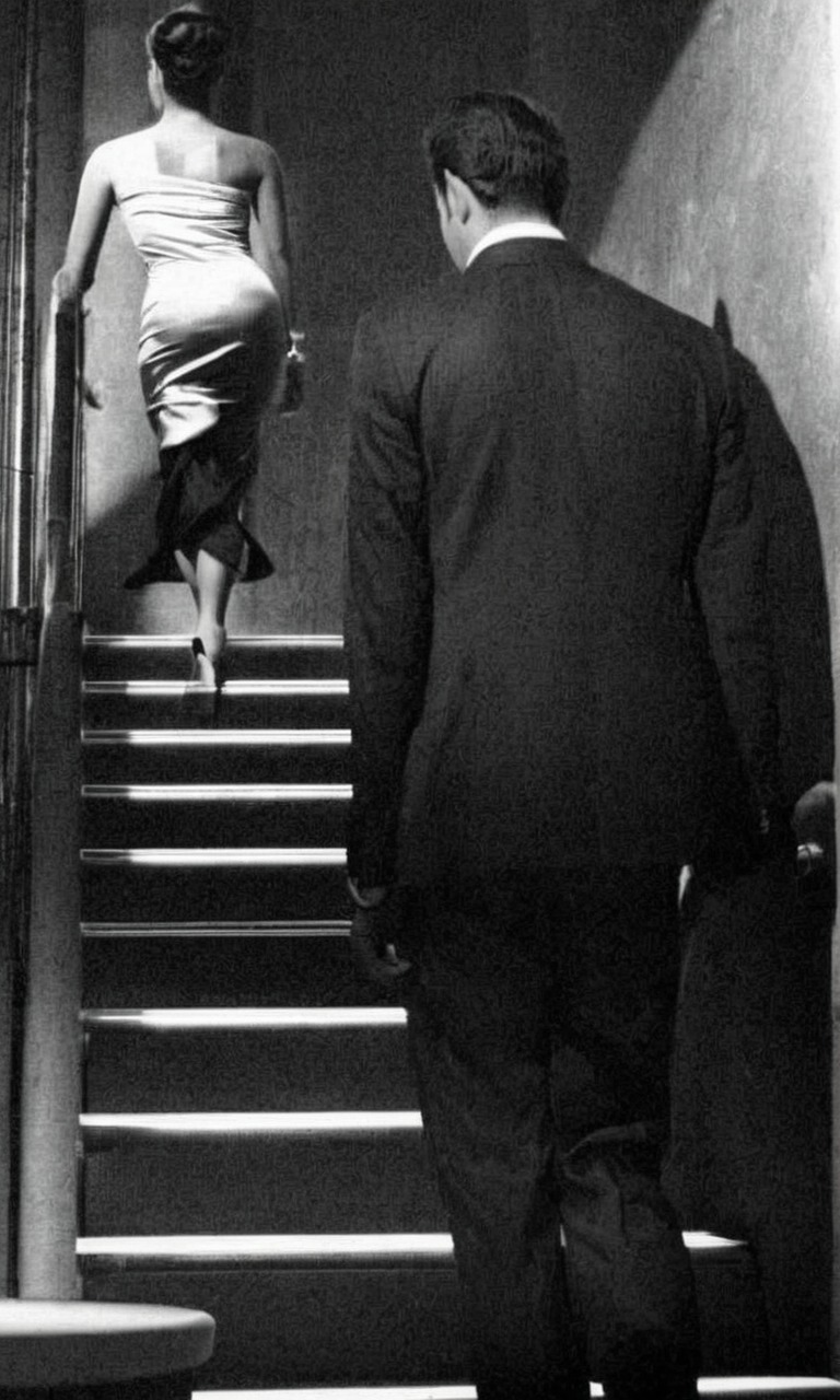 bw, black and white, preto e branco, noir et blanc, 黒と白, schwarzweiß, retro, vintage, saul leiter, stairway, 1952, 1950s