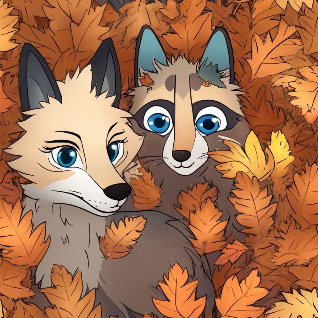 fox, dreamup, digitalart, fluffy, forest, canine, fanart, originalcharacter, animalart, furryfall, ai_art