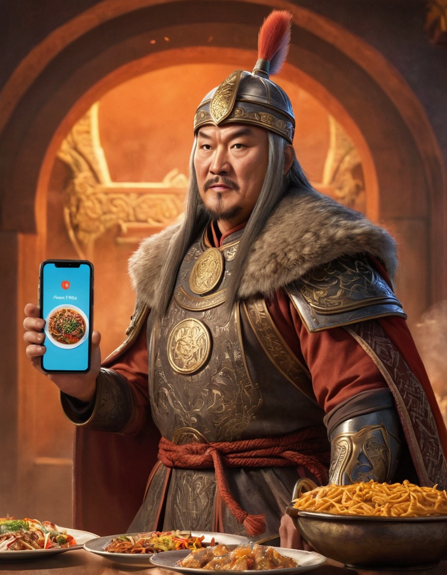 genghis khan, takeout, food delivery, historical figure