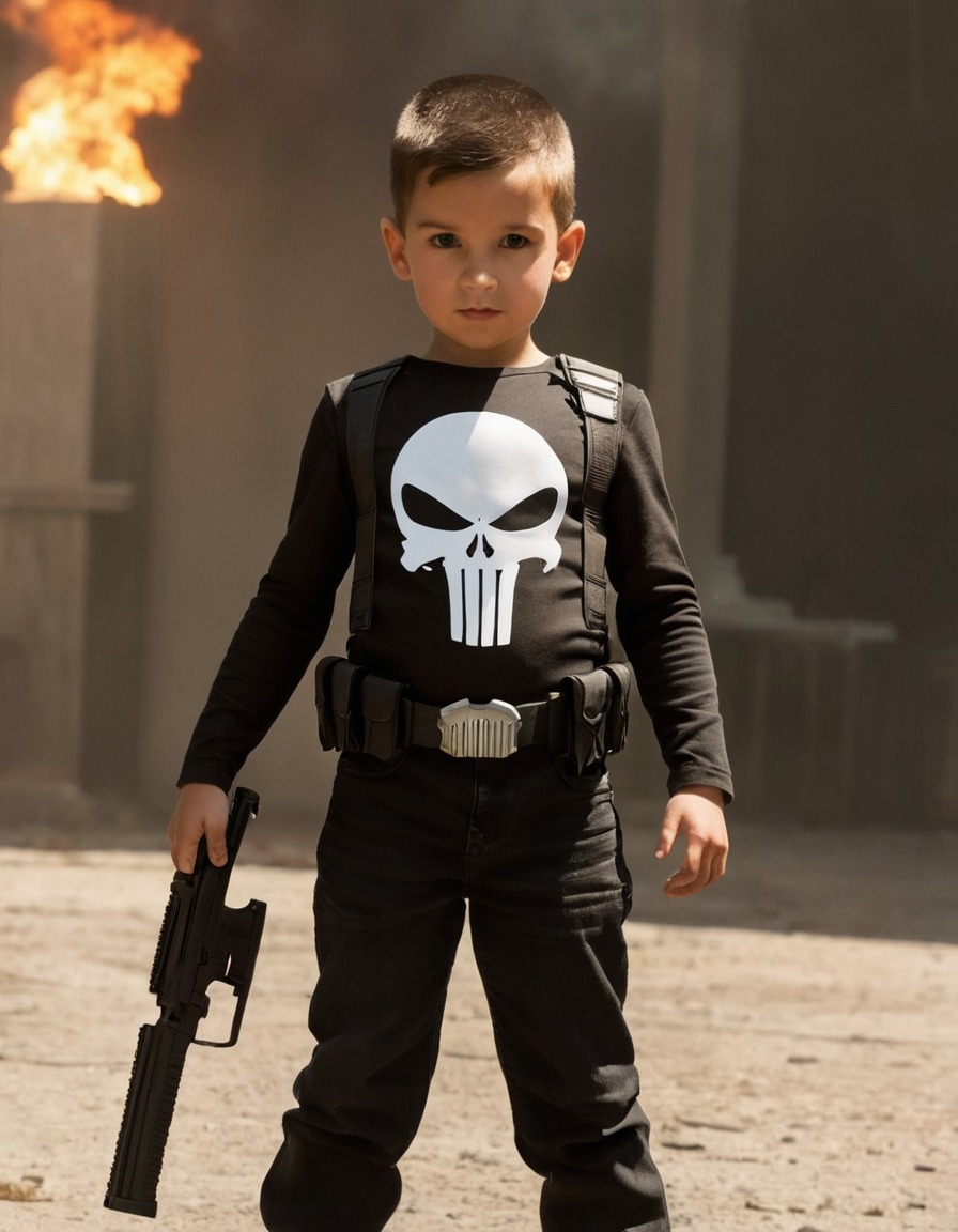 the punisher, frank castle jr., marvel, vigilante, comic book character, tragic backstory, childhood