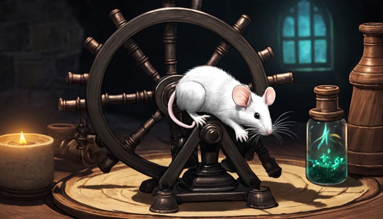 mouse, spinningwheel, whitemouse