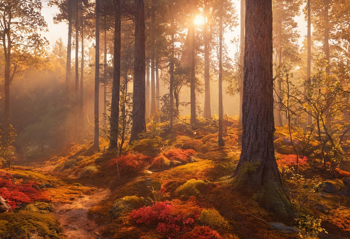 autumn, mountains, scenic, trees