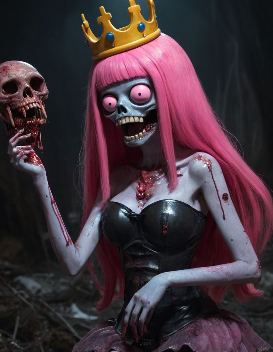 adventure time, zombie, princess bubblegum, horror, animated series