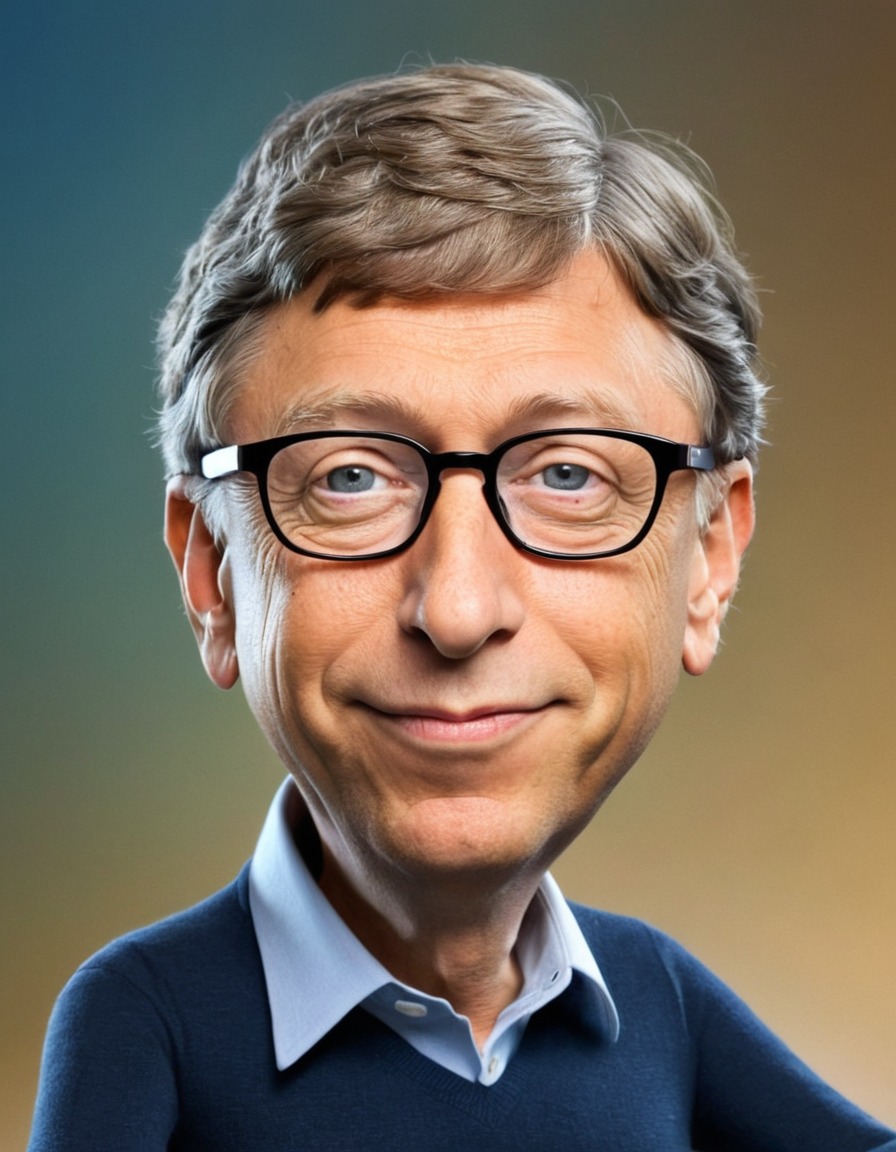 bill gates, caricature, humor, tech industry, microsoft