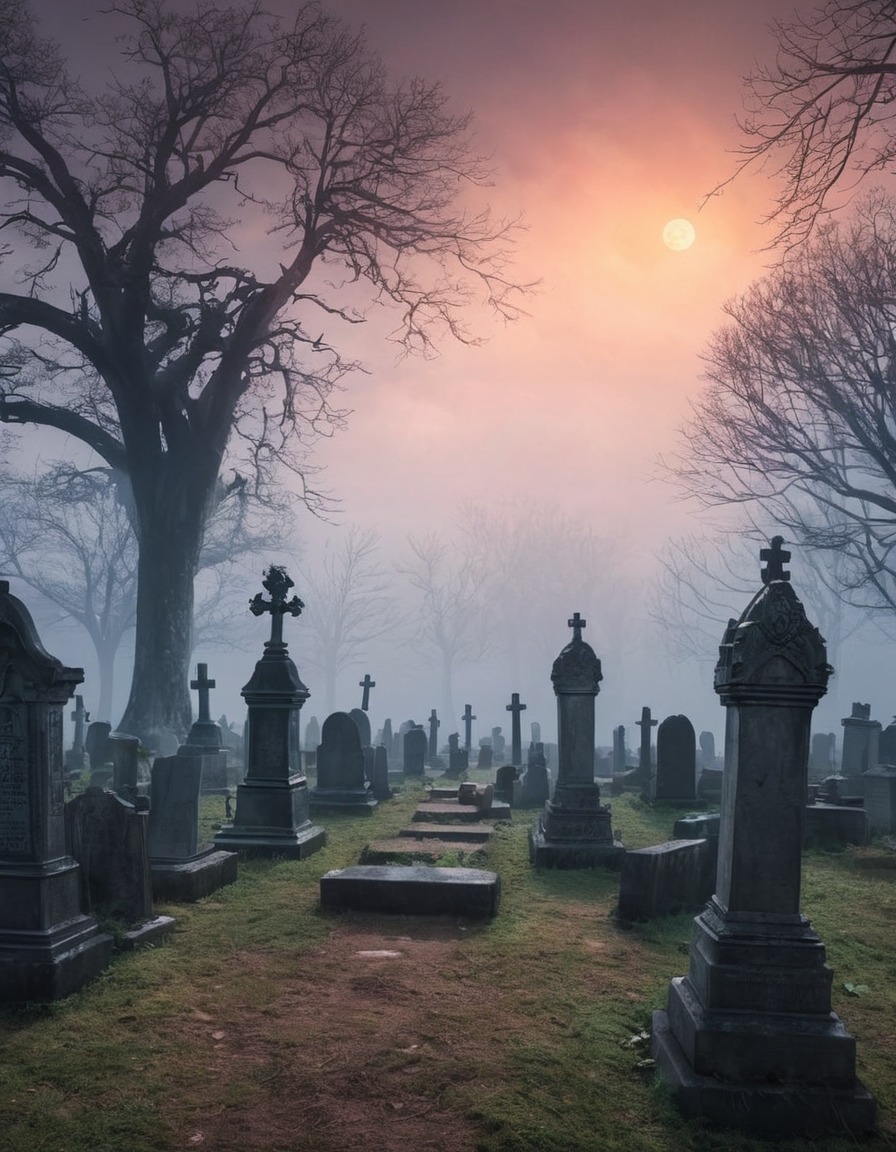 haunted, mist-covered, cemetery, ghosts, paranormal, lovecraft, howard lovecraft