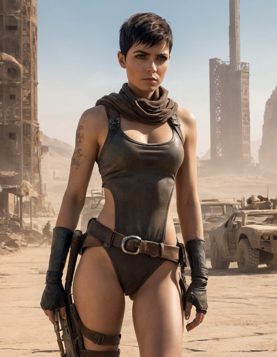 furiosa, post-apocalyptic, cityscape, strength, resilience, mad max