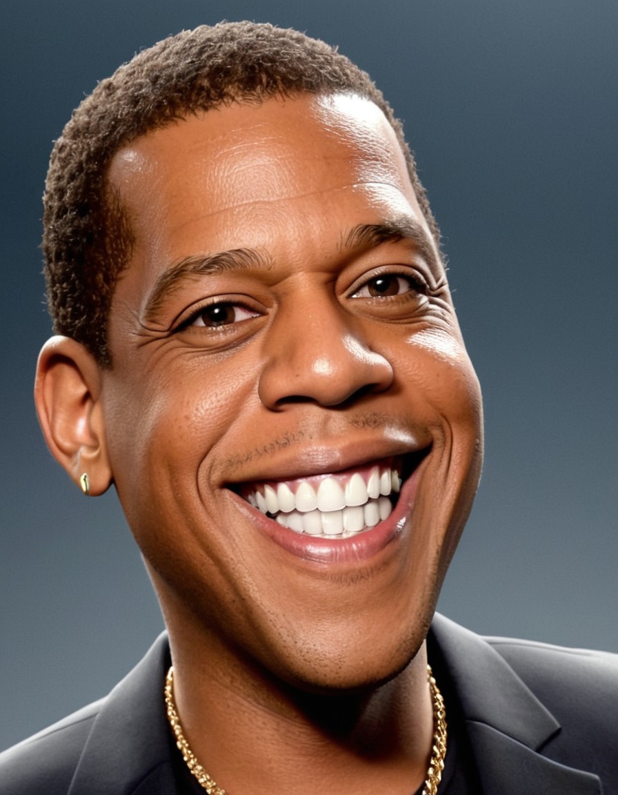 jay-z, rapper, caricature, crazy smile, musician, hip-hop, portraiture