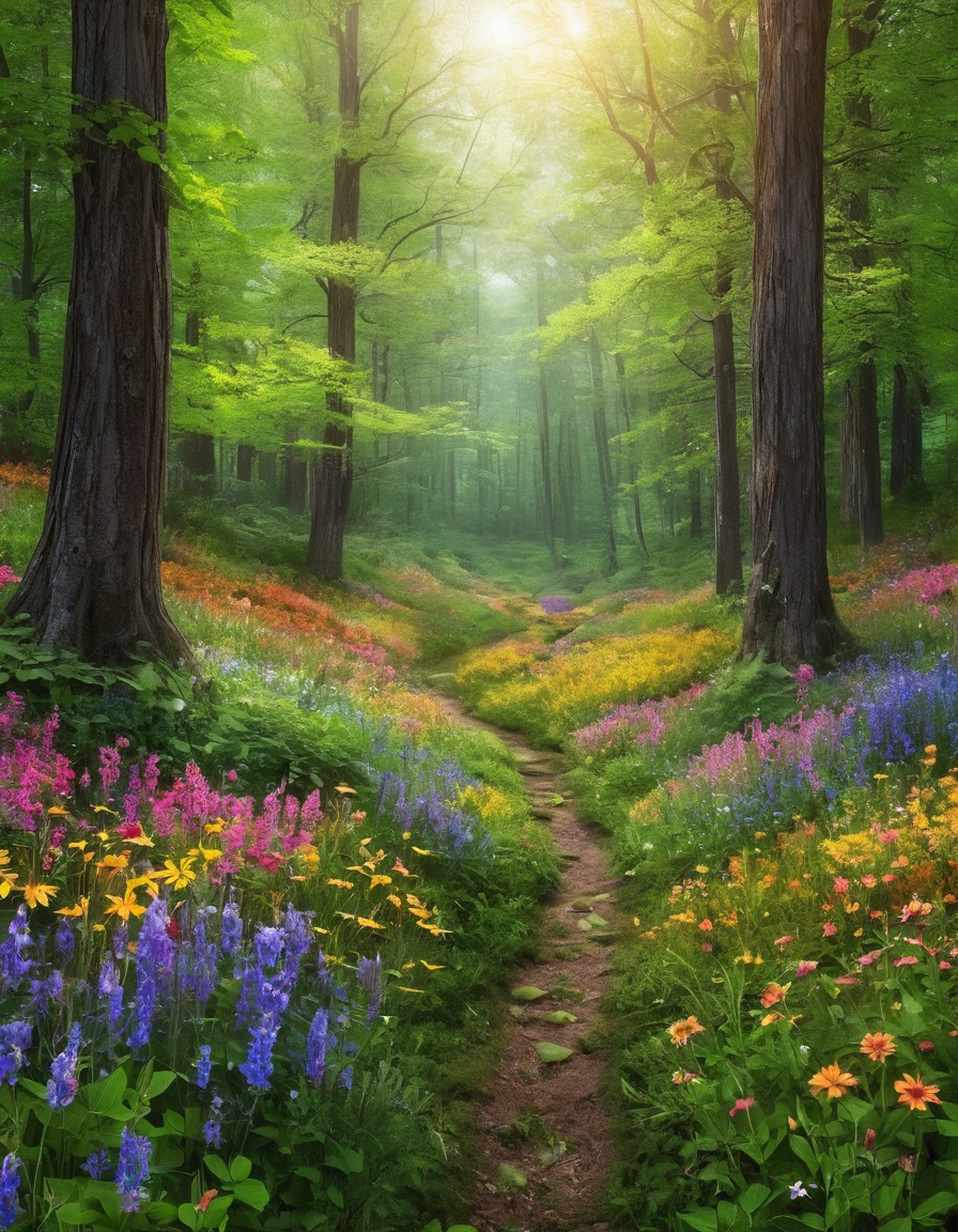 wildflowers, forest, nature, beauty