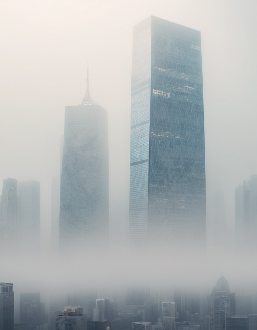 architecture, cityscape, skyscraper, fog, urban landscape