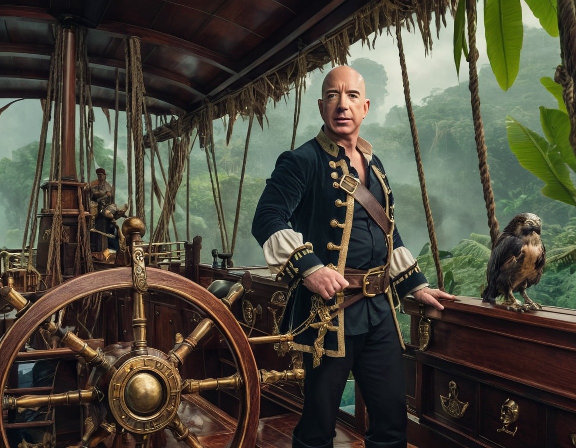 adventure, exploration, pirate, amazon rainforest, treasure, jeff bezos, amazon