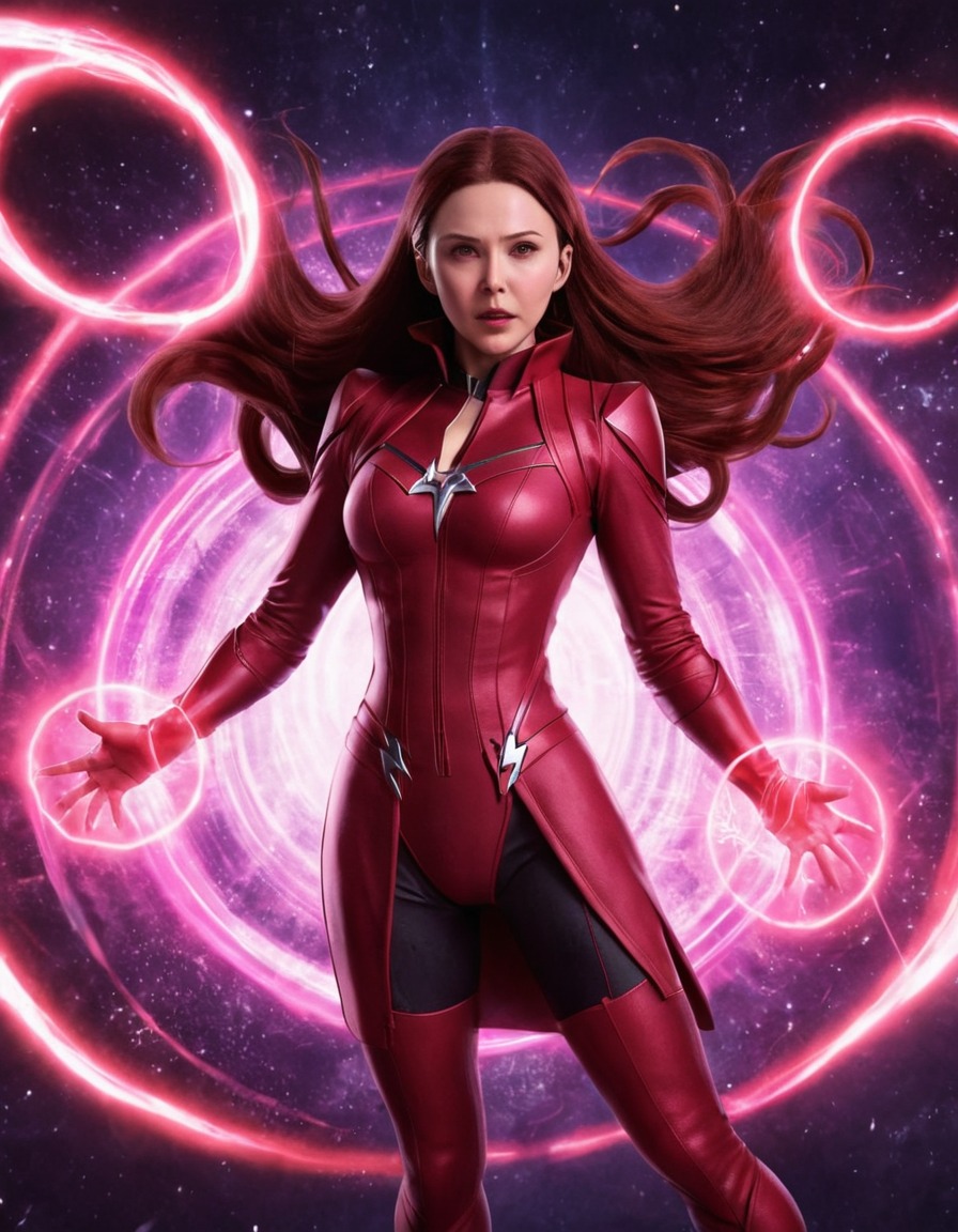 scarlet witch, telekinesis, superpowers, marvel comics, anime, marvel