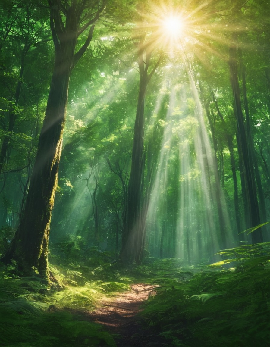 nature, forest, sunlight, trees, tranquility