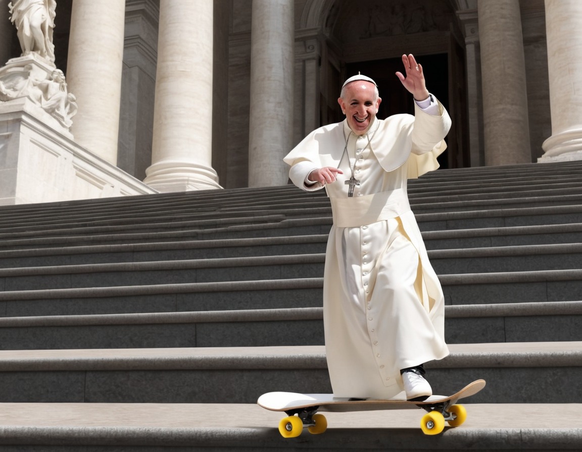 humor, unexpected, joy, vatican, skateboarding, pope francis