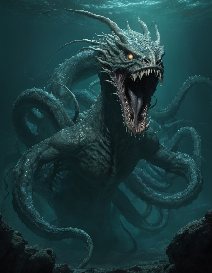 lernaean hydra, greek mythology, mythical creature, monster, hydra, hercules, frightful beast