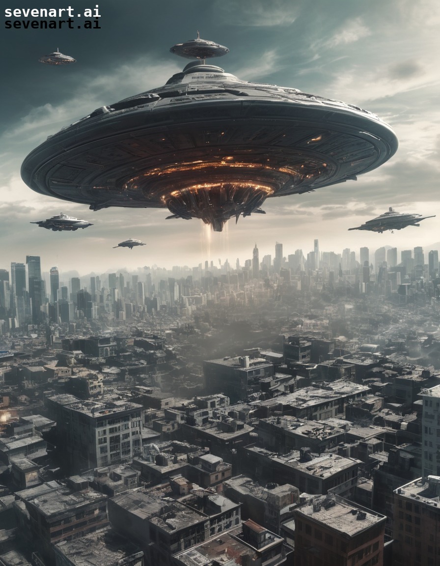 alien invasion, science fiction, cityscape, defending, panic, aliens, three body problem, trisolaran