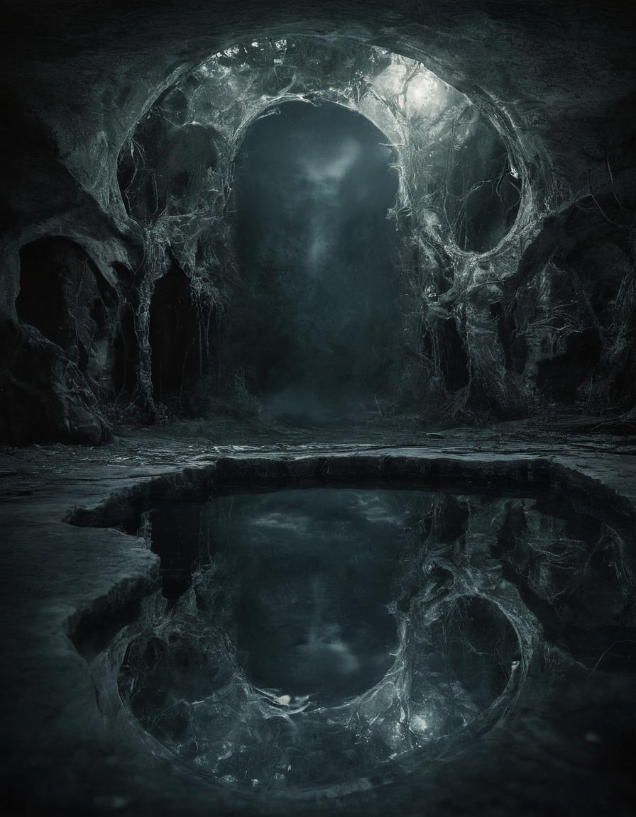 mystical, mirroring pool, hidden truths, enchantment, fantasy, reflection