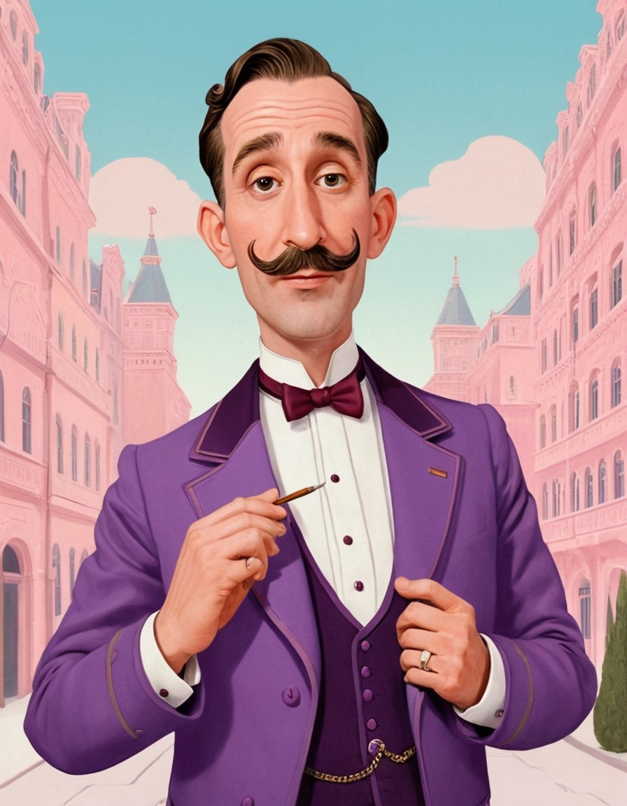 whimsical, stylized, character, grand budapest hotel, design, art, movies