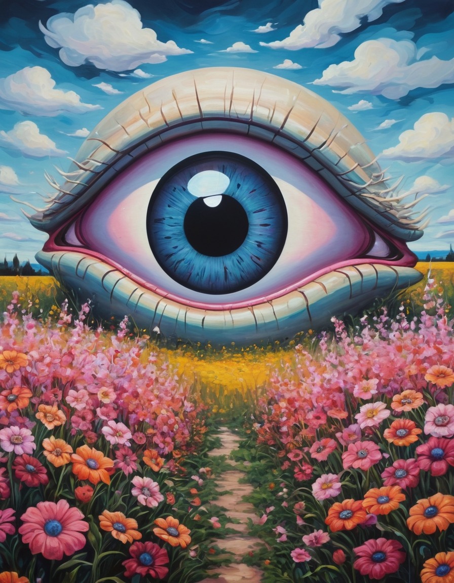 nature, eye, flowers, mystery, surreal