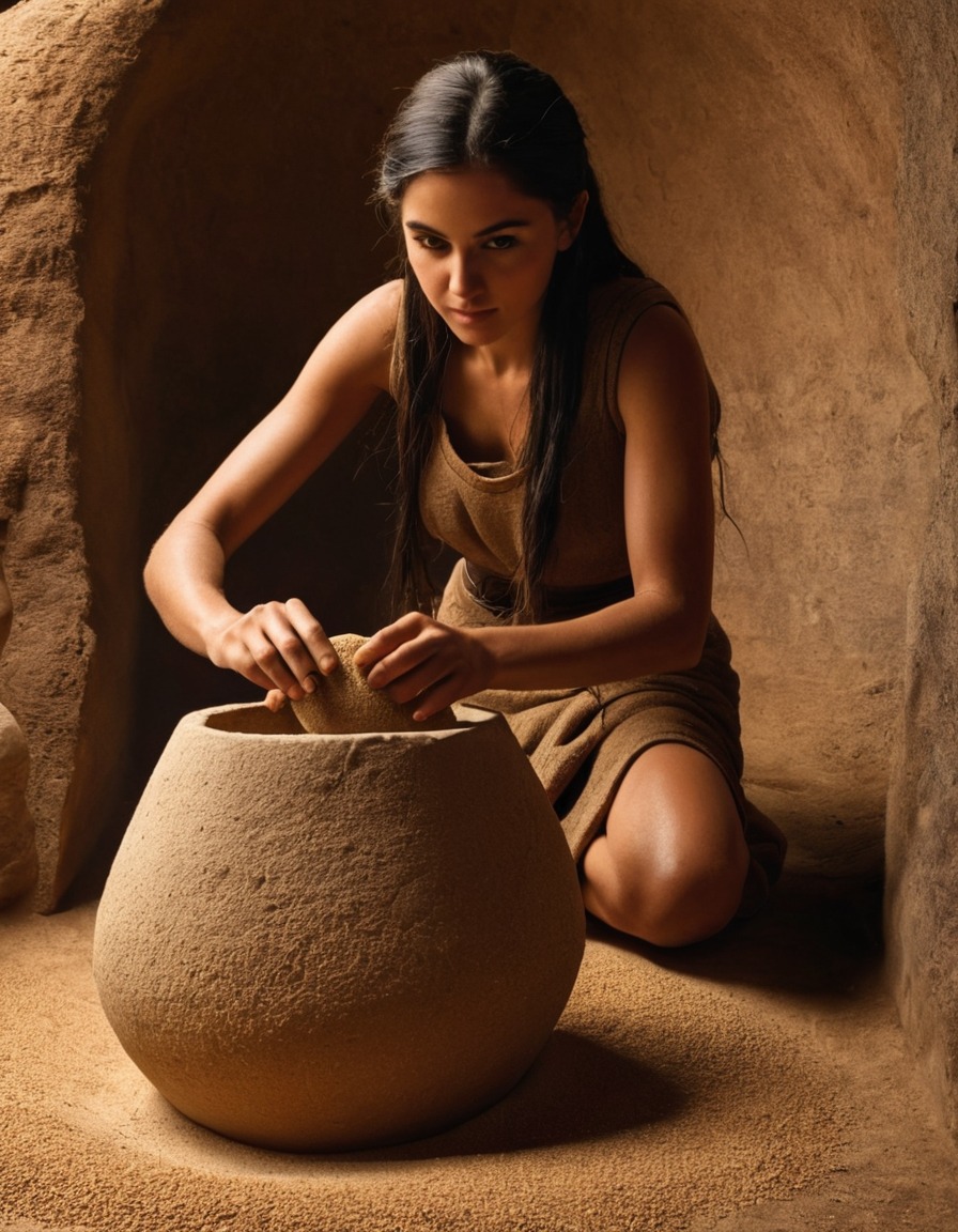 mesopotamia, ancient, grinding grains, stone quern, archaeology, ancient technology, food preparation