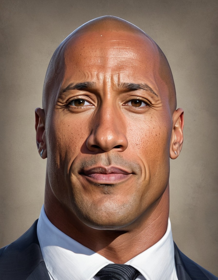 dwayne johnson, the rock, portrait painting, celebrity, art, entertainment