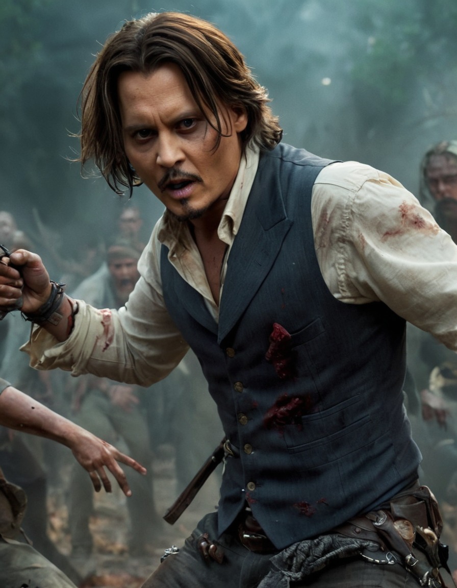 johnny depp, zombie, fight, actor, horror, movie, celebrity