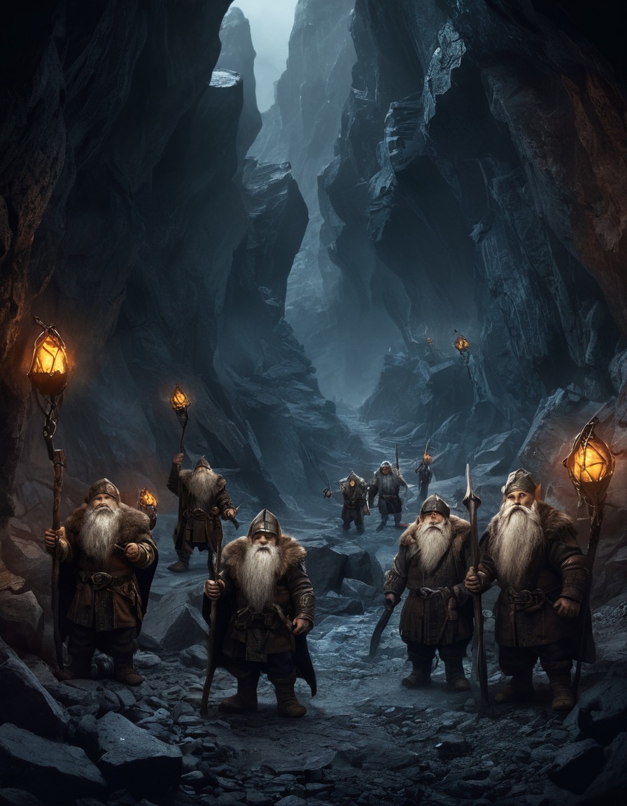 fantasy, dwarves, quest, mines, darkness, john tolkien, tolkien